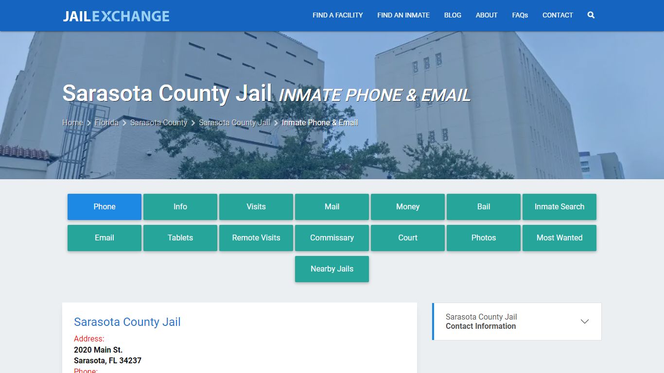 Inmate Phone - Sarasota County Jail, FL - Jail Exchange